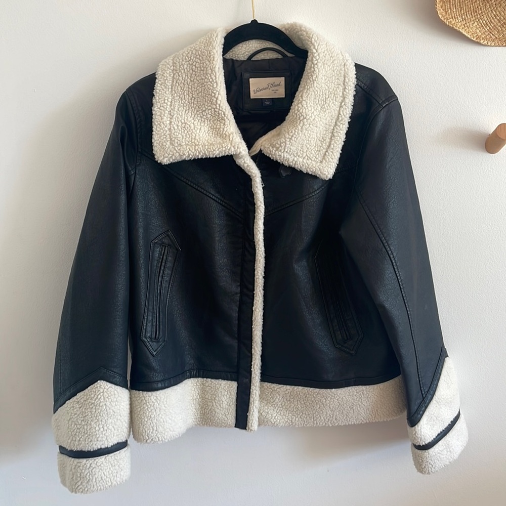 Faux shearling aviator jacket